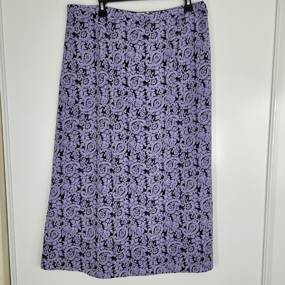 Fitting Image Vintage 90s Paisley Maxi lightweight Skirt‎ size 18 A-Line - Picture 1 of 12